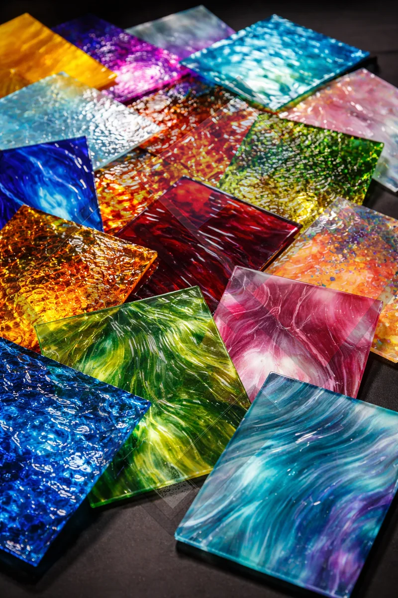 Витраж с геометрическим рисунком